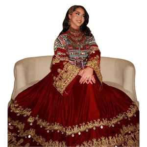 Vestidos Vintage Afganos Kuchi Bordados a Mano con Apliques de Terciopelo, Colores y Tallas Personalizadas, Precios al por Mayor, MOQ Bajo - Product Image 1