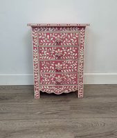 Commode moderne personnalisée avec incrustations en os, 3 tiroirs, meubles de salon FAIZA CRAFT FC-786