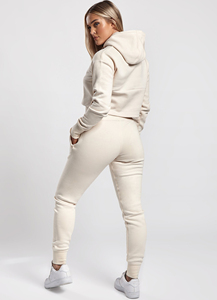 Femmes de haute qualité 100% coton sweat à capuche zippé motif solide sweats respirant Streetwear survêtements pour l'hiver - Product Image 3
