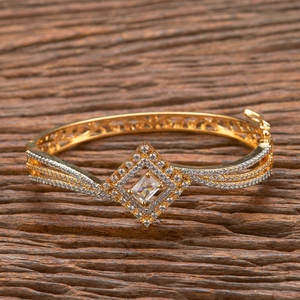 ขายส่งเพชรอเมริกันแฮนด์เมดประดิษฐ์ Kada คลาสสิกพร้อมการชุบสองโทน - Product Image 6