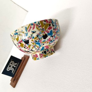 Ciotola in Resina Terrazzo Fatta a Mano con Design a Chips <span class=keywords><strong>Colorati</strong></span>, Ciotola Decorativa per Snack, Dessert e Decorazione Tavola - Product Image 3