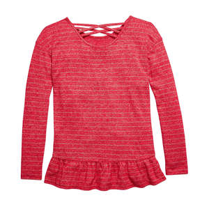 Top casual con schiena incrociata Epic Threads per ragazze grandi, rosso mélange a righe, taglia media - Product Image 2