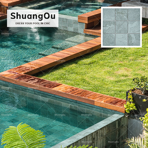 Giá bán buôn <span class=keywords><strong>Ming</strong></span> màu xanh lá cây đá cẩm thạch Gạch Mosaic hồ bơi gạch men sứ đánh bóng tráng men đá cẩm thạch cái nhìn tấm gạch - Product Image 4