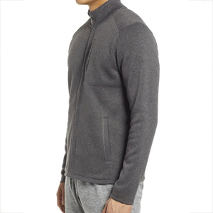 Usine de haute qualité personnalisée sans capuche poitrine poche intérieure Slim Fit coton éponge française 400 gsm sweats à capuche zippés - Product Image 3
