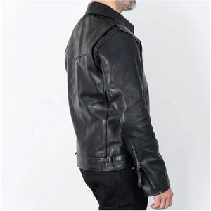Veste de course en cuir de bonne qualité, faible MOQ, style streetwear, veste de moto, veste en cuir résistante au vent pour hommes - Product Image 4