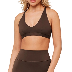 Soutien-gorge de sport léger et ajouré pour femmes grandes tailles, décolleté en V profond, dos triangulaire, sans armatures, haut court de yoga, tenue de sport sexy pour la gym et l'entraînement - Product Image 2