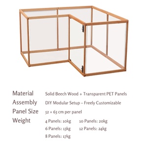 Valla de Seguridad para Mascotas Multifuncional de Madera Natural con Pintura No Tóxica, Corralito Plegable Montessori para Perros Pequeños y Medianos - Product Image 2