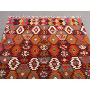 Alfombra Vintage de 4.7x8.1 pies, Alfombra Turca de Lana con Diseño Floral Rojo - Product Image 4