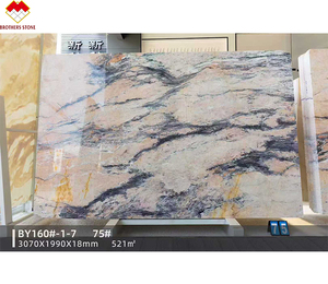 Dalles de marbre Calacatta Rosa pour sols, murs, plans de toilette en quartzite et comptoirs sur mesure, décoration en pierre naturelle rose - Product Image 2