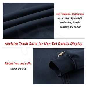 Survêtements vente en gros fermeture éclair à manches longues vêtements de sport couleur différente personnaliser impression de logo hommes survêtement - Product Image 6