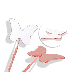 Accesorios para Pestañas, Espejo de Extensión de Pestañas con Mango de Acero Inoxidable, Forma de Mariposa, Diseño Desmontable con Aumento para Ver las Pestañas - Product Image 3