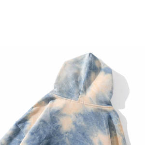 Sweat à capuche personnalisé pour Couple tie dye pour femmes 100% coton surdimensionné à épaules tombantes Streetwear pull à capuche pour les Couples - Product Image 4