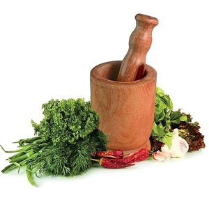 Mortier et pilon en bois pour broyer les épices et les herbes, pour la cuisine et la préparation des aliments - Product Image 2