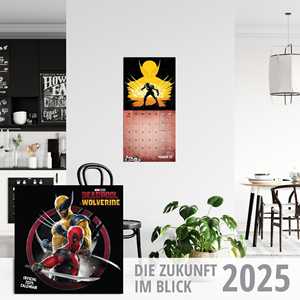 ปฏิทินติดผนังลายพิมพ์กระดาษดีไซน์พิเศษ Marvel ปี 2025 สำหรับ Deadpool และ Wolverine - Product Image 2