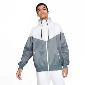 Coupe-vent de style dernier cri 2024 veste légère personnalisée avec capuche pour hommes vêtements d'extérieur coupe-vent en tissu vestes coupe-vent de sport