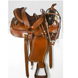 Selle de cheval anglaise et occidentale faite à la main en cuir pur très demandé directement d'Inde pour l'équitation - Product Image 2