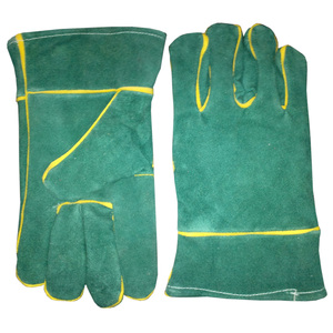 Guantes de trabajo de cuero de vaca resistentes al calor Diseño dividido para soldadura y forja general-Guantes de seguridad - Product Image 1