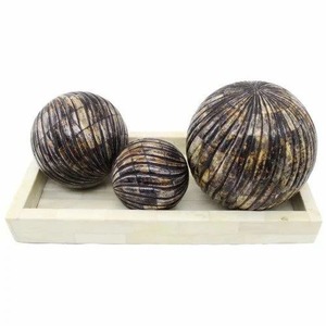 Ensemble de boules décoratives faites à la main en os naturel, pour la décoration de table et les objets d'art décoratifs pour la maison et le bureau - Product Image 2
