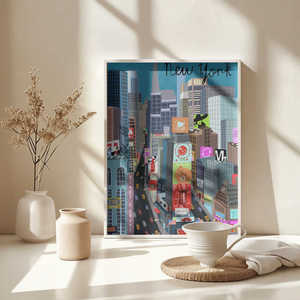 Impression d'art illustré de Times Square à New York par Carla Daly - Product Image 5