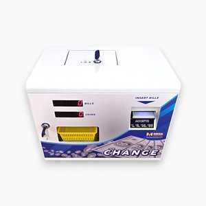 MEGA VENDING MV-101AW Cambiador de Monedas/Token de Carga Frontal para Arcade, Convierte Billetes a Monedas, Gabinete Blanco ~600 Piezas/Min - Product Image 2