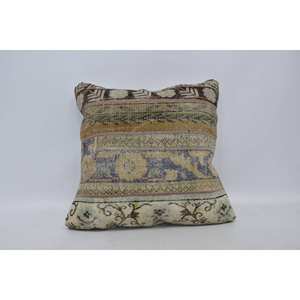 Cojín de estilo Kantha bohemio Beige, almohada de lana de 28x28 pulgadas, ropa de cama decorativa tejida con patrón Vintage para sofá, uso de 18x18 pulgadas - Product Image 1