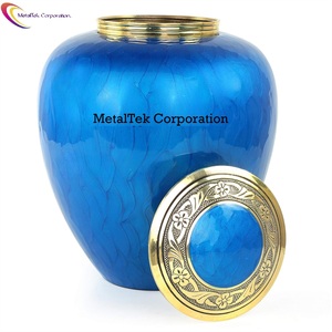 Abrigo de esmalte azul francés, urnas de cremación de Metal de aluminio y recuerdo, estilo adulto, restos humanos, cenizas funerarias cremadas, urna y tarro de Metal - Product Image 2