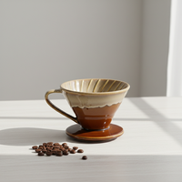 Nouvelle conception très vendue, style européen, ensemble cafetière et filtre à café en porcelaine durable 3460808Csetl-0.4 pour l'exportation