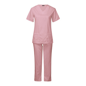 Comfortable Practical Spandex <b>Nurse</b> <b>Scrub</b> Sets with Stand Collar Short Sleeve <b>Scrubs</b> for Hospital Staff Customizable OEM Service - Product Image 4