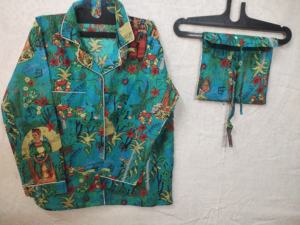 Ropa de dormir de verano para mujer, traje de noche, conjunto de pijama de dama de honor de algodón 100%, Camisa larga con estampado Floral y pijama cómodo - Product Image 5