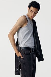 กางเกงยีนส์ผ้าเดนิมผ้าฝ้ายสำหรับผู้ชายทรงตรงเข้ารูปแบบธรรมดาสีดำแนววินเทจของผู้ชาย - Product Image 6