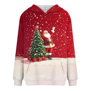 Sudadera con capucha de manga larga con estampado de sublimación personalizada de talla grande para mujer - Product Image 1