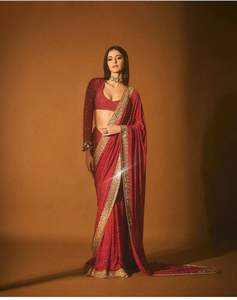 Sarees dessinés à la main pour adultes Accessoire de mode convivial pour les fêtes - Product Image 4