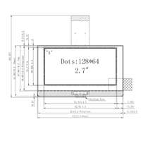 Écran PMOLED industriel de 2,7 pouces, panneau d'affichage jaune 128x64, pilote SSD1322Z, module OLED auto-luminescent multi-interface