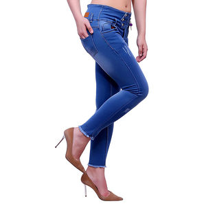 Jean pour femme en tissu confortable à séchage rapide, coupe évasée, style tendance, vente en ligne, service OEM - Product Image 3