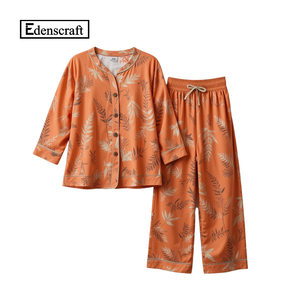 ชุดนอนผู้หญิง Edenscraft รุ่น Chic Elegant Vintage สีเบจ ผ้าโพลีเอสเตอร์ผสมสแปนเด็กซ์ ระบายอากาศได้ดี เอวยืดหยุ่น นุ่มสบาย ไซส์พลัส - Product Image 2