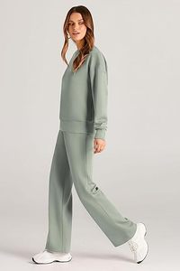 Sudadera con capucha de gran tamaño de lana de poliéster/algodón y conjunto de Jogger chándal de mujer ropa de calle de invierno personalizable - Product Image 5