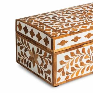 Caja de Almacenamiento de Joyas Rectangular de Estilo Europeo Antiguo, Hecha a Mano con Incrustaciones de Madera de Acacia Pulida, Embalaje de la Mejor Calidad - Product Image 6