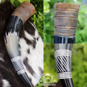 Gobelet à boisson Viking en corne de buffle naturelle, artisanal, écologique, cadeau pour Noël, Halloween - Product Image 5
