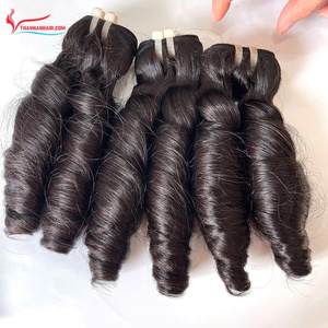 Extensiones de cabello virgen vietnamita de alta calidad 100%, doble estiramiento, rizo hinchable, trama, estilo de cabello, trama de Color Natural - Product Image 1