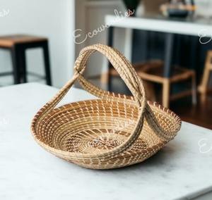 Beautiful Gift <b>Basket</b> Hand Woven <b>Wicker</b> <b>Basket</b> for Storage <b>with</b> <b>Handles</b> <b>Wicker</b> Basketsr for Easter Fruits and Vegetables - Product Image 1