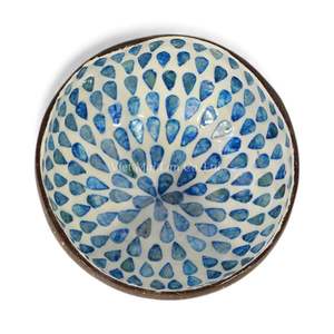 Cuenco Decorativo de Estilo Bohemio, Hecho a Mano con Laca y Incrustaciones de Concha Natural de Nácar, Ecológico, Origen Vietnam, para el Hogar - Product Image 2