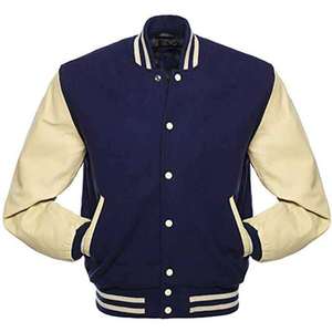 Chaqueta Varsity de Lana Transpirable de Alta Calidad, con Logotipo Bordado en la Parte Delantera, Personalizable, Mangas Largas, Estilo Casual para Invierno - Product Image 1