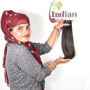 100% vendeurs de paquets de cheveux vierges droits alignés sur des cuticules vierges non transformées extensions de cheveux humains du temple indien brut à double trame - Product Image 2