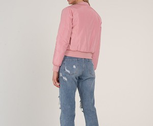 Chaqueta Bomber de Satén para Mujer de Alta Calidad 2026 con Piel de Oveja, Logotipo Personalizado, Forro de Nailon, Moda de Invierno y Otoño - Venta al por Mayor - Product Image 4