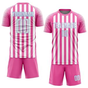 Conjunto de Uniforme de Fútbol Antibacteriano de Alta Calidad en Rosa y Blanco Personalizable - Camiseta y Pantalones Cortos con Nombre/Número Personalizables - Product Image 2
