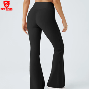 Meilleures ventes : Ensembles de fitness pour femmes, Leggings évasés ajustés personnalisés, Taille haute, Effet froncé aux fesses, pour l'entraînement, le yoga et le sport - Product Image 3