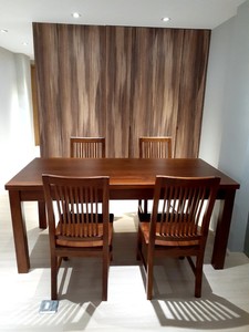 Ensemble de table à manger en teck de style sud-ouest moderne, longueur 176 cm, meubles de salle à manger durables pour la maison - Product Image 4