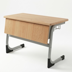 โต๊ะนักเรียนคู่แบบโมเดิร์น หน้าโต๊ะวัสดุเวอร์ซาลิต โครงเหล็ก โต๊ะฝึกอบรม โต๊ะทำงานที่บ้าน โต๊ะคอมพิวเตอร์ โต๊ะเขียนหนังสือ - Product Image 5