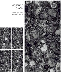 กระเบื้องพอร์ซเลนเคลือบเงาสูง รุ่นมาจอร์ก้า แบล็ค ขนาด 600x1200 มม. คุณภาพพรีเมียม - Product Image 1
