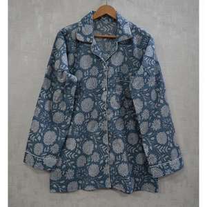 ชุดนอนผ้าฝ้ายพิมพ์ลายดอกไม้สไตล์อินเดีย สำหรับฤดูร้อน หรูหรา สบายๆ ระบายอากาศได้ดี นุ่มสบาย - Product Image 2